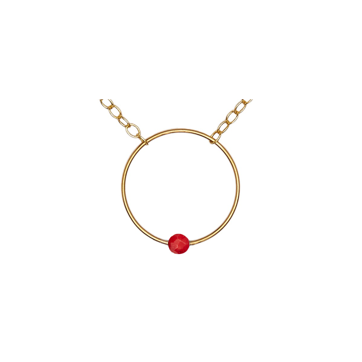 Circle Pendant Necklace with Round beads Gemstones