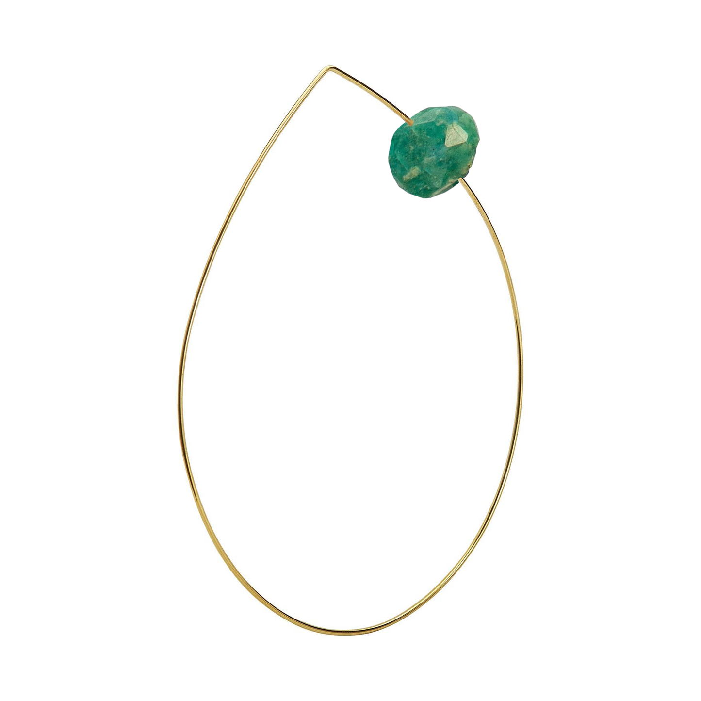 Pointed Curve Bangle with hand-cut precious gemstones