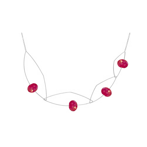 ruby gemstone necklace silver