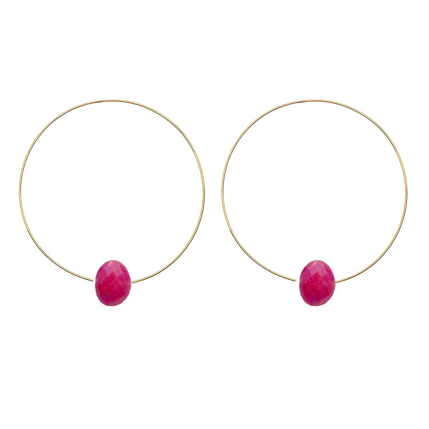 Medium Round Hoops with Gemstones - many fabulous colours