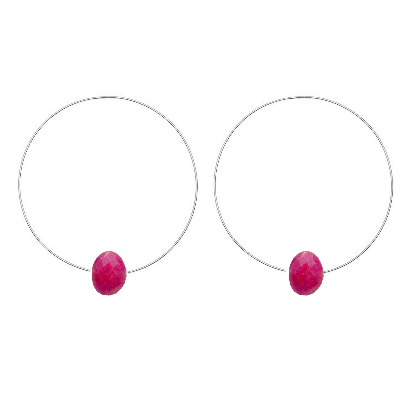 Medium Round Hoops with Gemstones - many fabulous colours