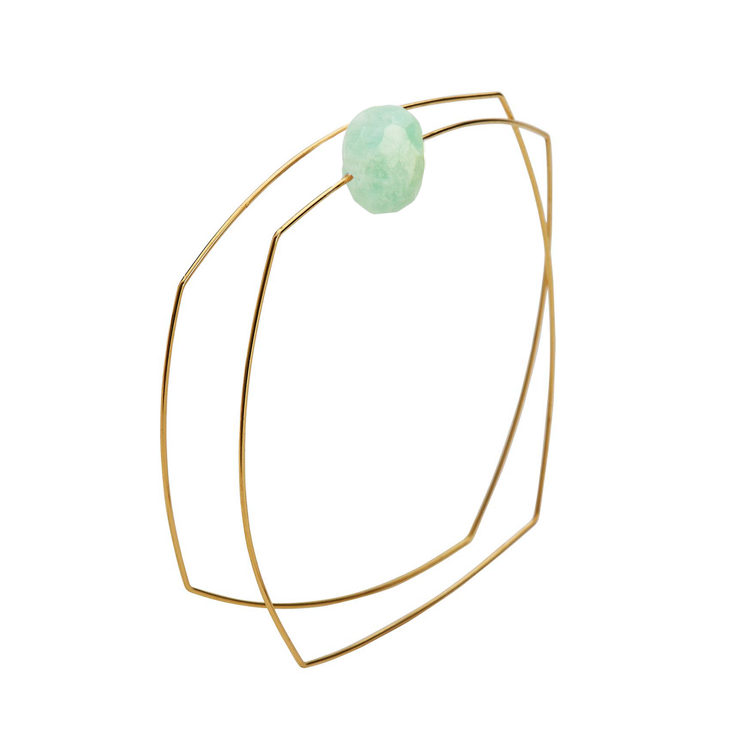 Square Wrap Bangle with hand-cut Gemstones