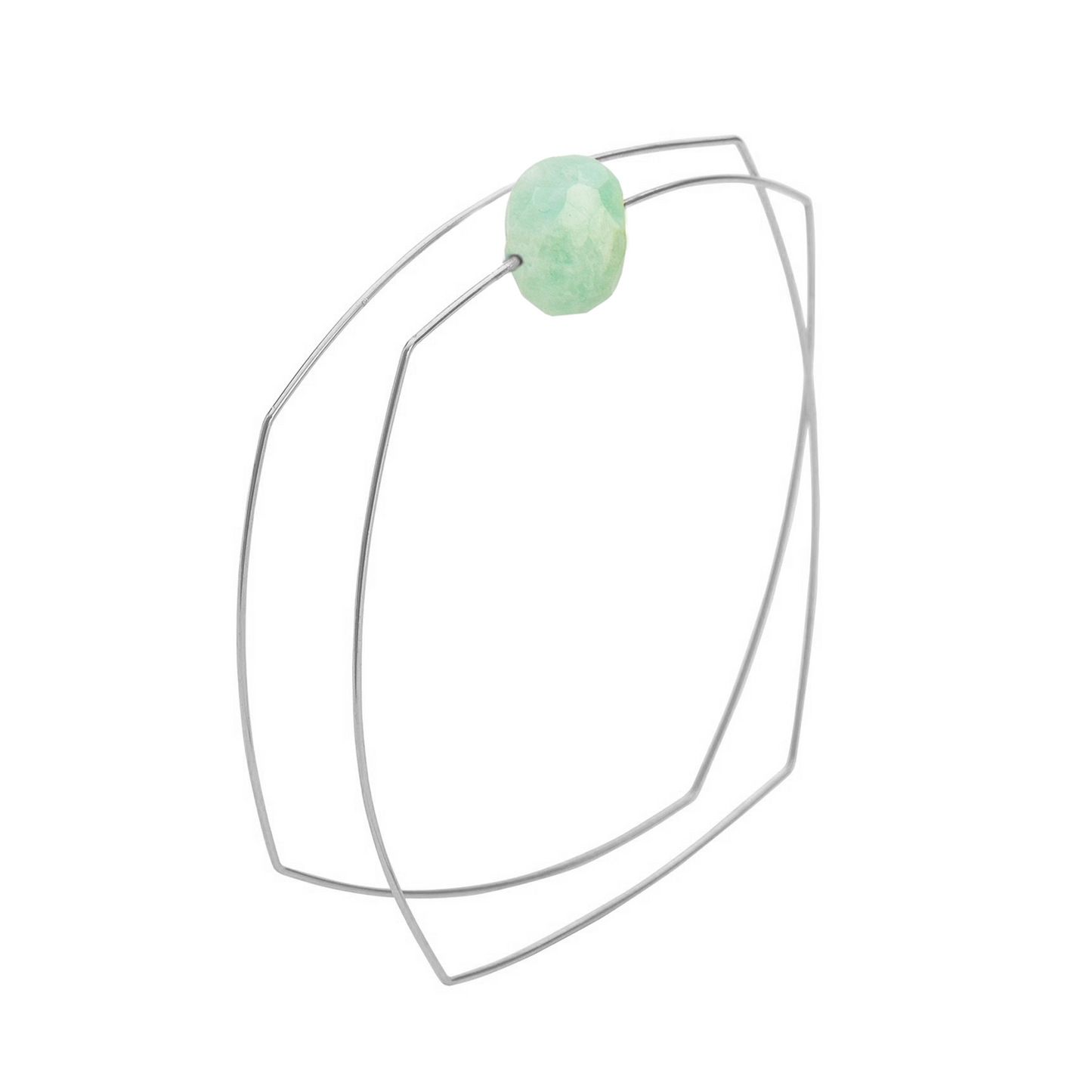 Square Wrap Bangle with hand-cut Gemstones