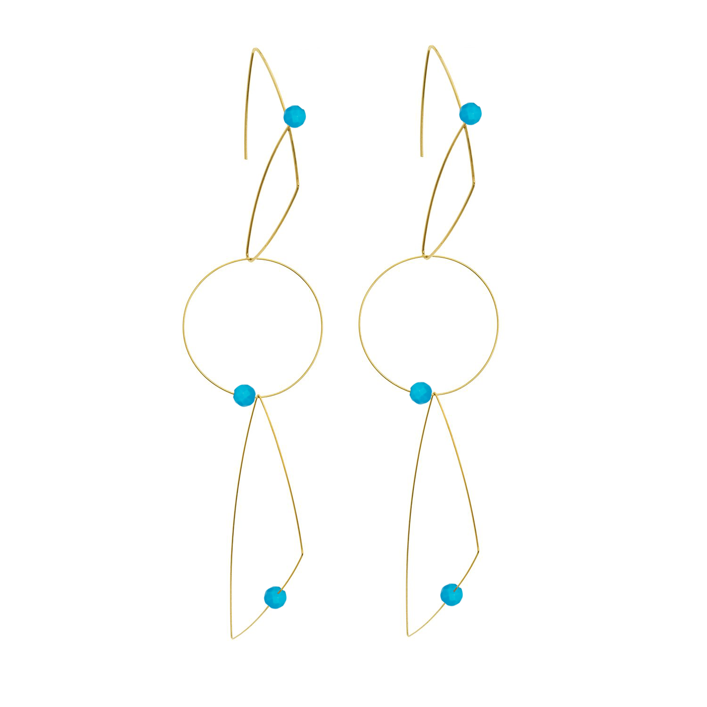 Multi Wear Earrings with Round Gem Beads
