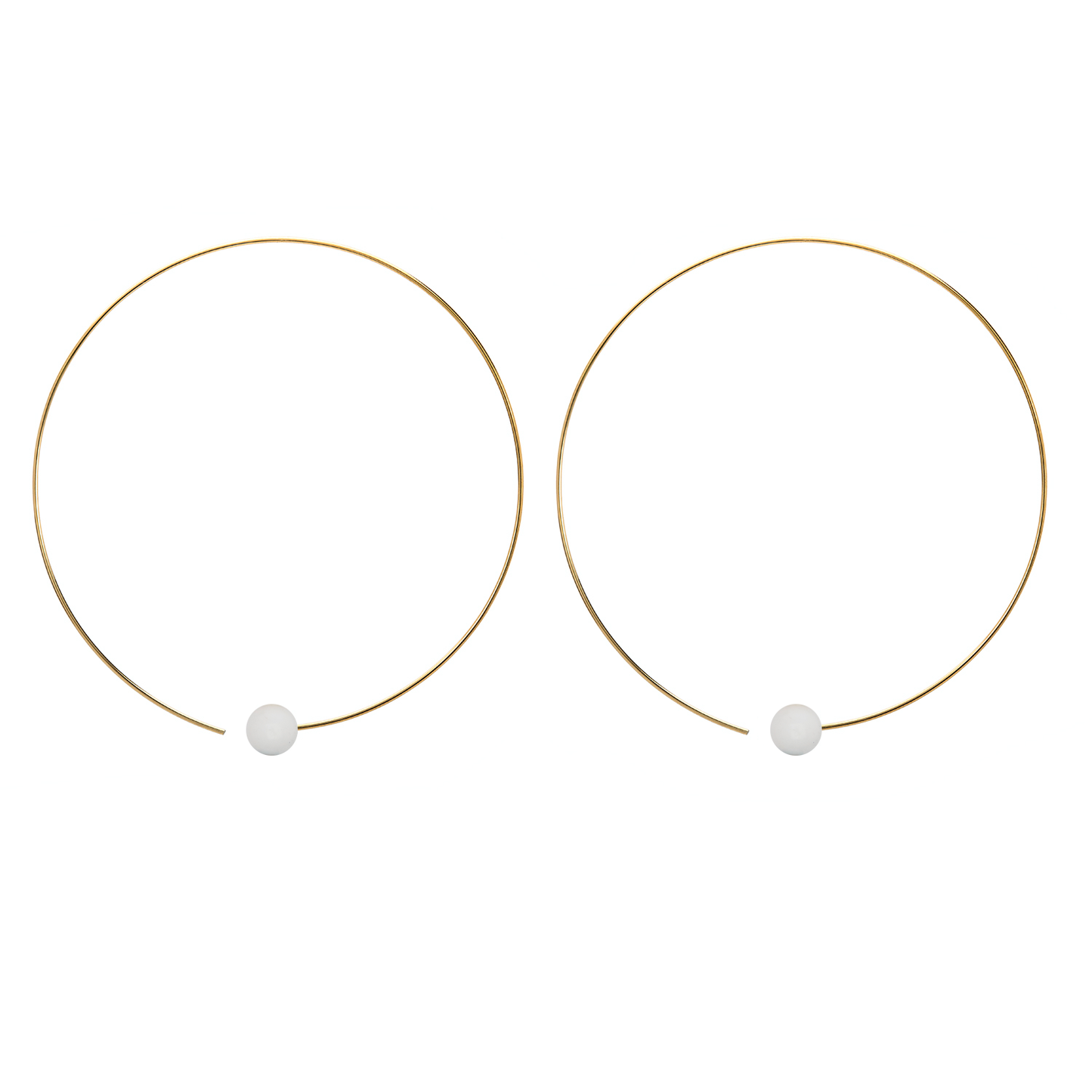 Extra Small Hoops with Round Gemstone Beads