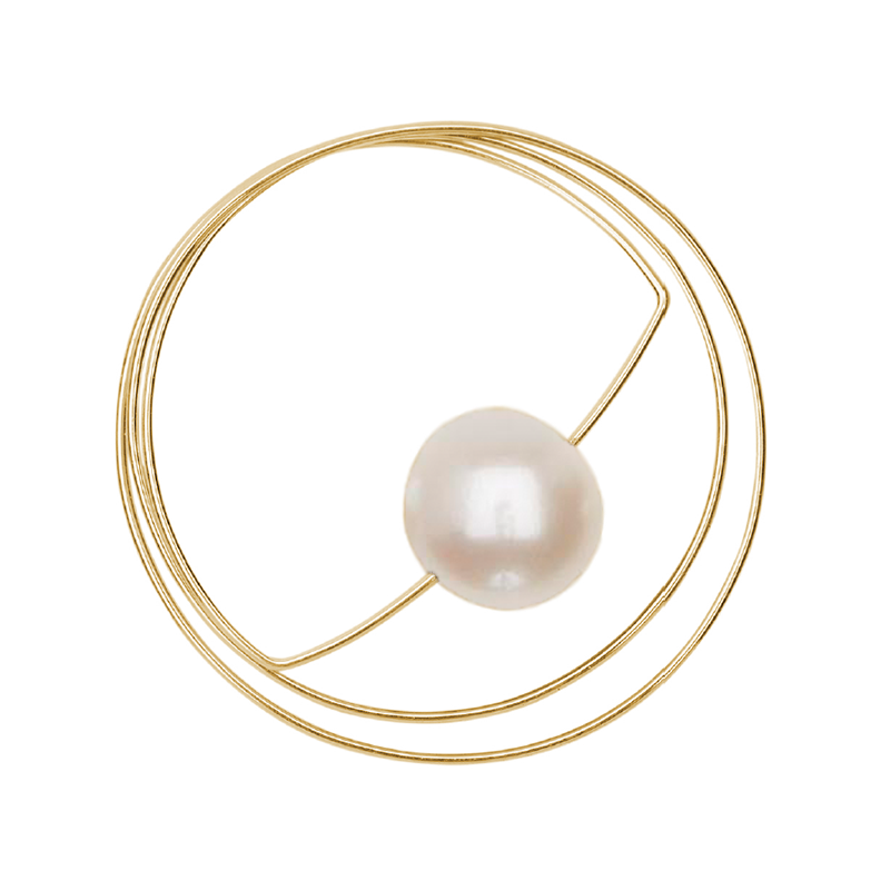 Circle Wrap Ring with Round Fresh Water Pearl (9mm)