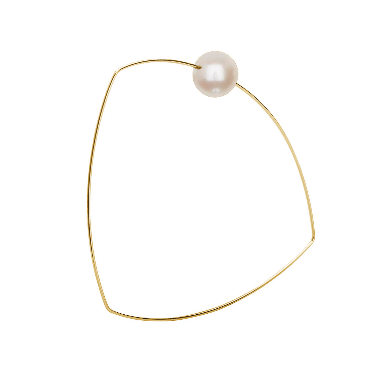 Triangle Bangle with Round Freshwater Pearl