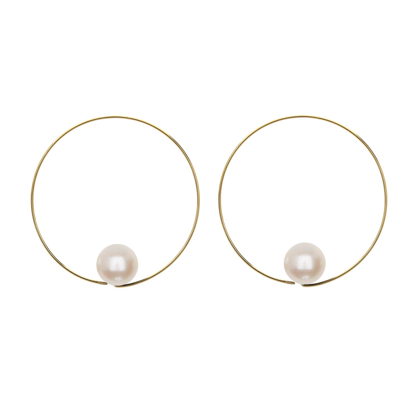 Extra Small Round Hoops with choice of Freshwater Pearls (9mm)