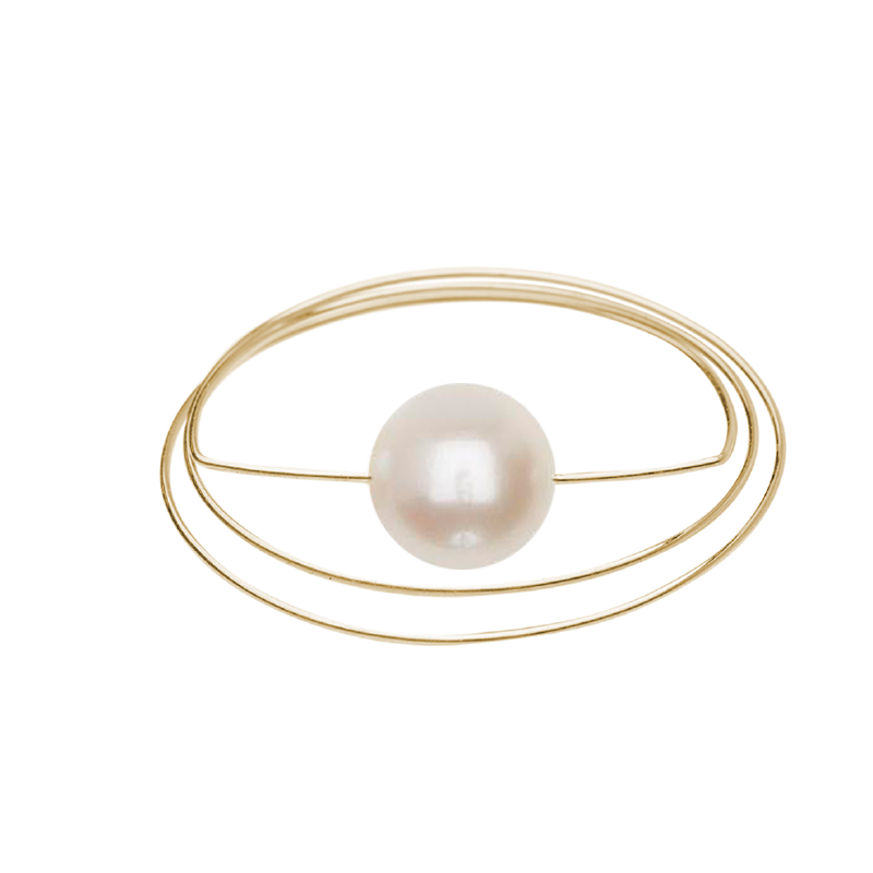Circle Wrap Ring with Round Fresh Water Pearl (9mm)