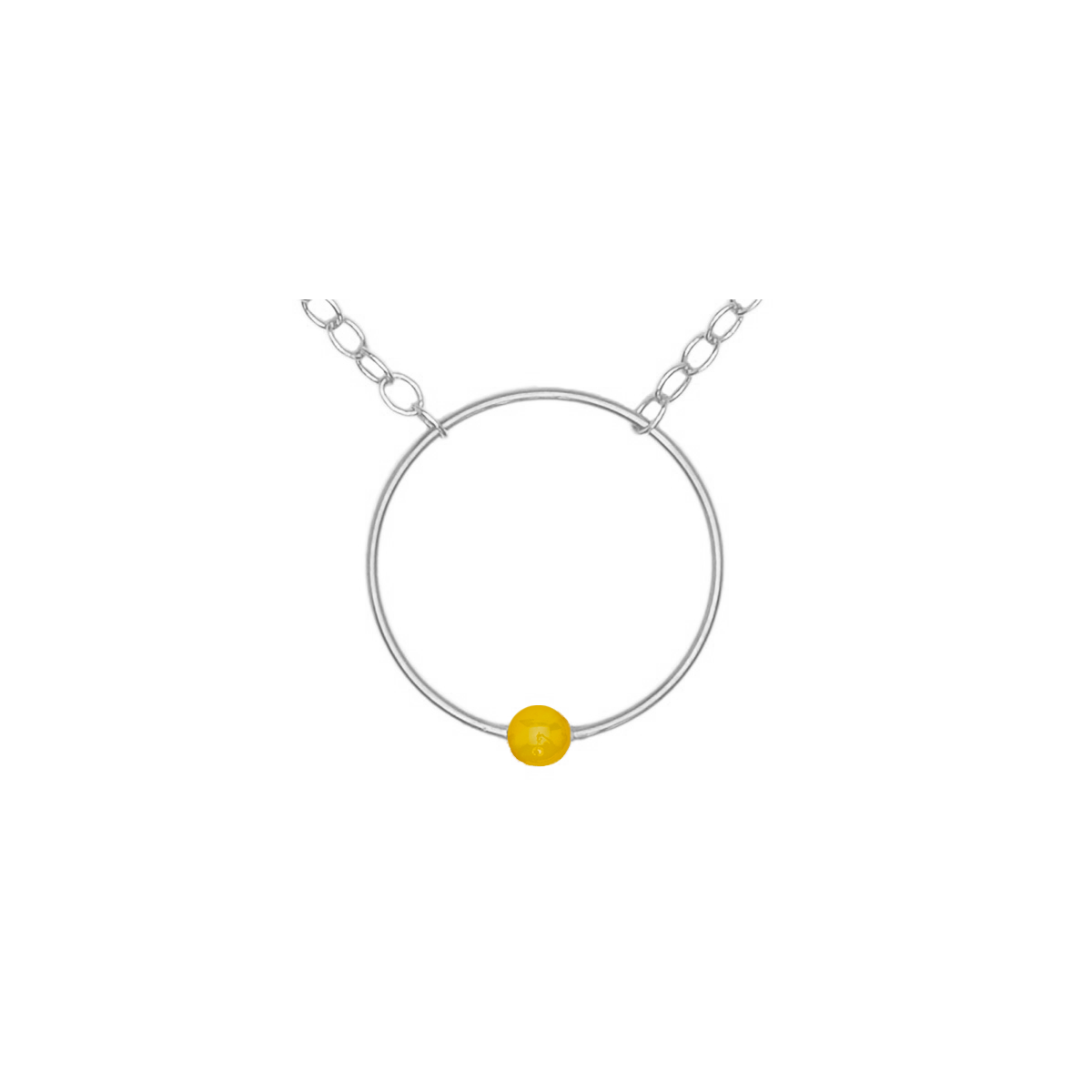 Circle Pendant Necklace with Round beads Gemstones